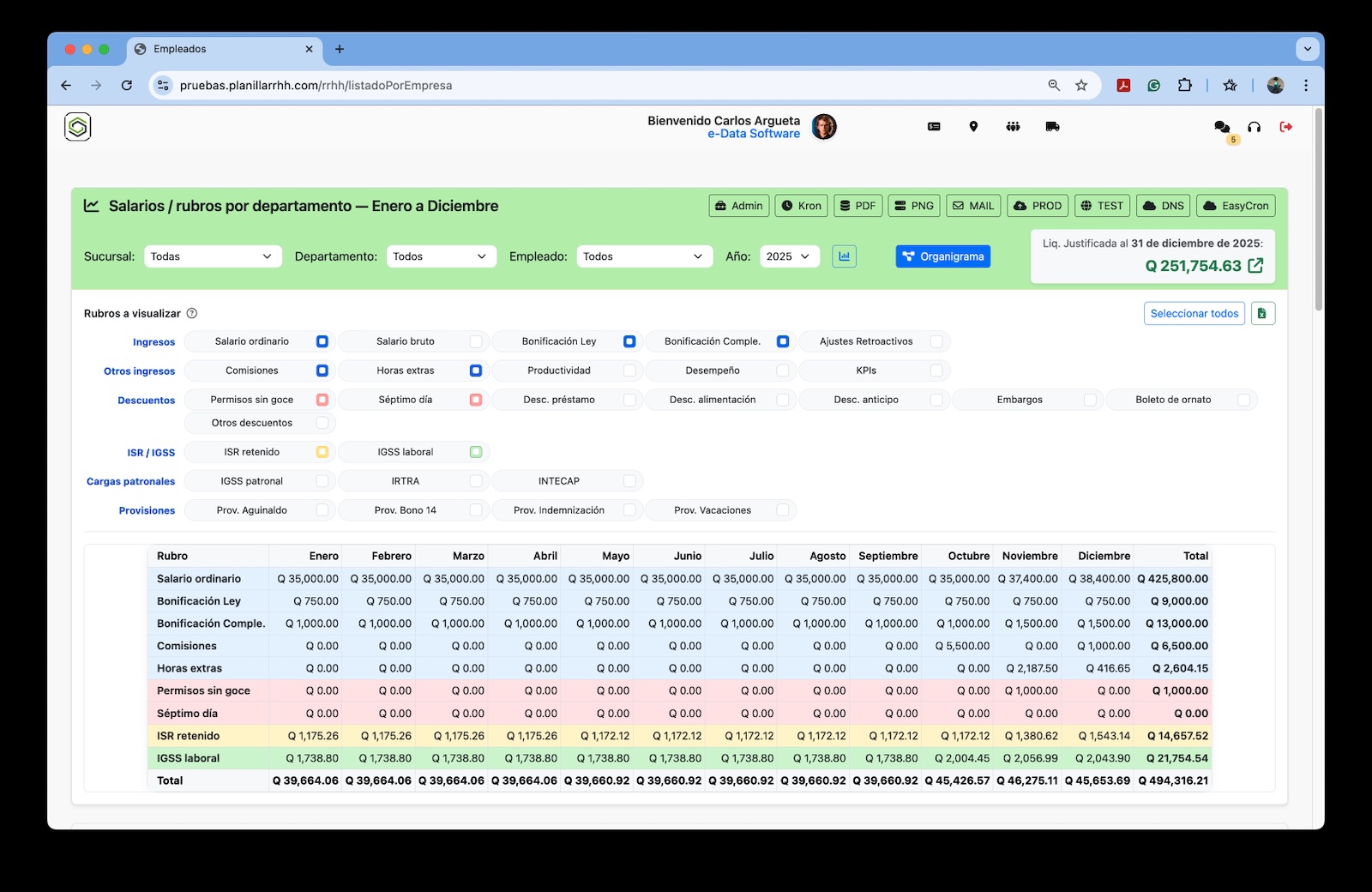Pantalla del sistema 2
